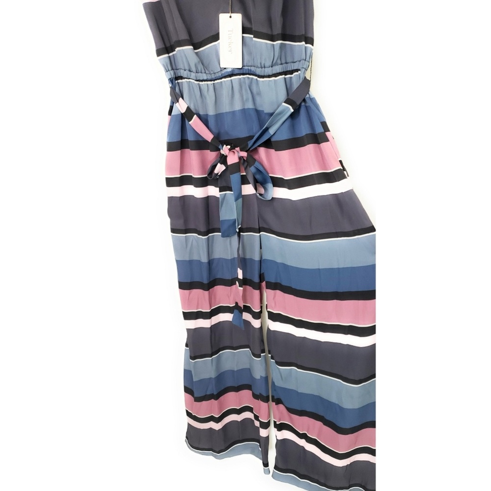 **Store CLOSING SALE** Tucker NYC V neck Jumpsuit Indigo Skies Stripe - Picture 3 of 8